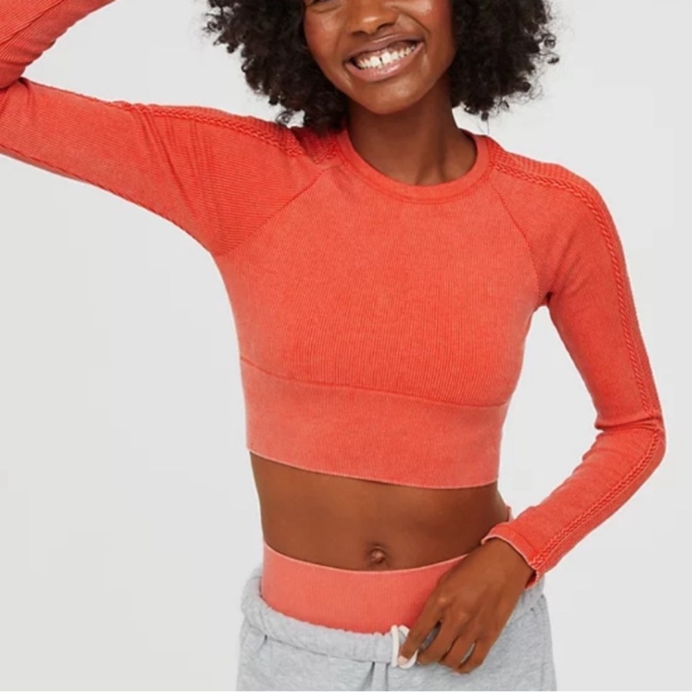 Aerie | size medium | big chill crop long sleeve
